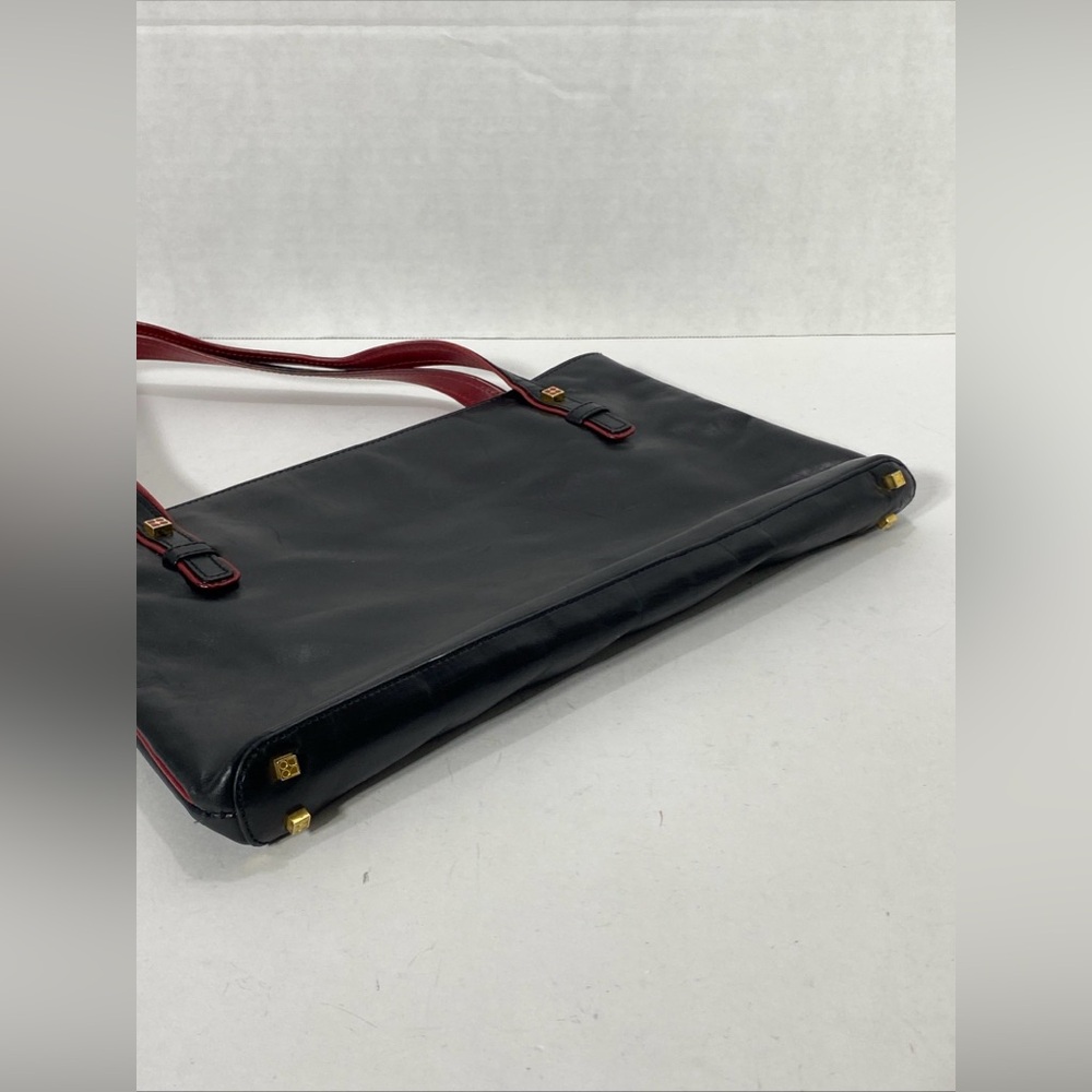 Kate Spade BLACK & RED RECTANGULAR LEATHER BAG Italy VGC - Picture 9 of 14